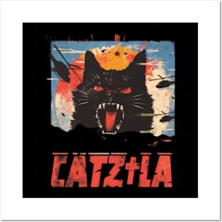 Catzilla Cat Menacing Whiskers Strike Fear Posters and Art